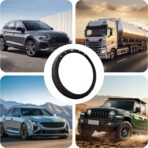 Bling Car Steering Wheel Cover, Diamond Leather Crystal Rhinestones Vehicles Steering Wheel Protector, Sparkling Anti-Slip Automotive Interior Decoration Accessories, Universal Fit (Black) - Image 5