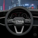 Leather Steering Wheel Cover for Chevy Silverado 1500 2500 3500, 14.5-15 inches Car Steering Wheel Cover with Non-Slip Breathable (Black)