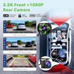 6.86" Wireless CarPlay Screen for Apple Carplay and Android Auto, Dual Dash Cam 2.5K Front 1080P Rear Recording, Voice Control, GPS Navigation, Mirror Link, Bluetooth, FM, AUX, Fits Most Cars - Image 4