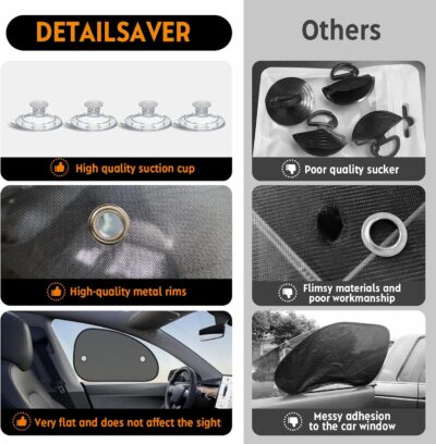 2026 New Upgrade Car Window Shades for Side Window 25"X15"(2 Pack),Car Window Shade for Baby Suction Cup,Sun Shade Side Window Can Blocks 99.98% UVR - Image 5
