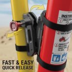 Scosche PSMUFE-VA1 Universal Fire Extinguisher Mount Kit, Quick Release Car Fire Extinguisher Mounting Bracket fits Round Bars 1.5”-3” Diameter for Truck, ATV, UTV, Holder for Auto Fire Extinguishers - Image 3