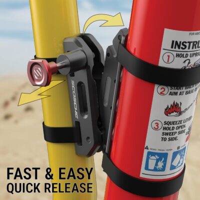 Scosche PSMUFE-VA1 Universal Fire Extinguisher Mount Kit, Quick Release Car Fire Extinguisher Mounting Bracket fits Round Bars 1.5”-3” Diameter for Truck, ATV, UTV, Holder for Auto Fire Extinguishers - Image 3