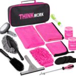 THINKWORK Pink Car Detailing Cleaning Kit, Car Wash Kit, Car Accessories for Women Suitable for Small and Medium Vehicles Such As Cars, Trucks, Suvs(17pcs)