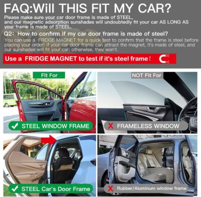 Ovege Car Window Shades Magnetic 2pcs Universal Car Window Screen Mesh Side Window Sun Shade Automotive Window Sunshades for Driver Passenger (Front Seat 2pcs-) - Image 4