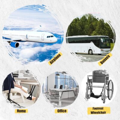 2-Pack Foot Hammock for Plane Travel, No Collapse Thickened Bamboo Airplane Foot Rest with Extended Adjustment Strap, Portable Desk Foot Hammock to Relax Your Feet, Foot Sling Travel Essentials(Black) - Image 7