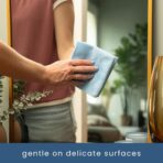 S&T INC. 150 Pack Microfiber Cleaning Cloth, Bulk Towels for Home, Reusable Microfiber Towels for Cars, Cleaning Rags, Light Blue, 11.5 Inches x 11.5 Inches, 150 Count - Image 3