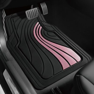 Road Comforts Car Floor Mats Full Set – Front & Rear Car Floor Mats with Aluminum Design, Anti-Slip Backing, All-Weather Protection, Trim-to-Fit Car Mats for Most Sedans, SUVs & Vans - Pink - Image 8