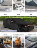 Car Cover Waterproof All WeatherCustom Fit for Chevy Camaro 2010-2025, Heavy Duty Outdoor Full Exterior Cover for Automobiles, Sun Rain UV Dust Snow Protection with Door Zipper-Black - Image 6