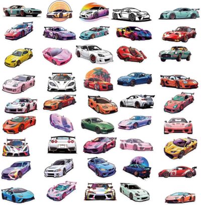 200pc JDM Racing Cars Stickers - Waterproof for Laptop, Bottles, Skateboard, Guitar, Helmet - Image 5