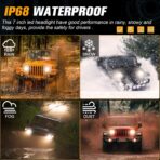 UNI-SHINE 7 inch LED Headlight 2PCS Round LED Headlamp High Low Beam DOT Approved H6024 Compatible with Wrangler JK LJ TJ CJ - Image 6