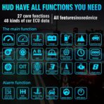 OBD2 Heads Up Display Turn Indication for 12V Car MAIMEIMI OBD2 & GPS Dual System Digital Speedometer for Car HUD MPH Projector with RPM, Water TEM, PSI, Volt, Odo, 4 Alarm for Most 2008+ Sedan Cars - Image 2