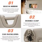 Beige Driver Left Side Sun Visor Replacement Compatible with 2013 2014 2015 2016 2017 2018 Nissan Altima Without Sunroof Replace 96401-3TA2A - Image 4