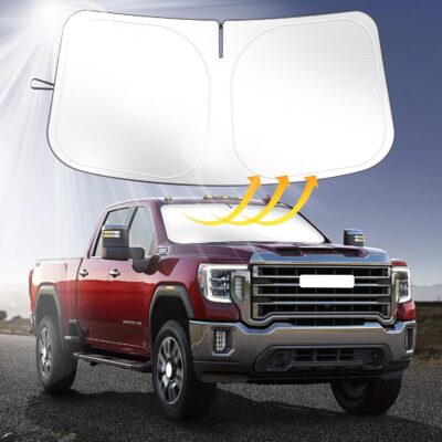 Car Sun Shade for 2019-2024 2025 2026 Chevy Silverado 1500 Windshield Sun Shade, Sun Visor Windshield Screen Cover for GMC Sierra Front Window Sunshade Foldable Auto Interior Accessories - Image 7