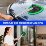 desin Windshield Cleaning Tool, Car Window Cleaner Windshield Cleaner with 4 Reusable and Washable Microfiber Pads and Extendable Handle Auto Inside Glass Wiper Kit (Green) - Image 5