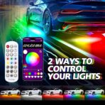 8PCS Car Underglow Light Bar Kit - Wireless App & Remote Control Dreamcolor Chasing Lights, Aluminum Exterior Underbody Multicolor Soundsync Neon Light Strip for Car Truck RV - Image 2