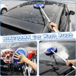62'' Car Wash Brush Kit Mitt Mop Sponge with Long Handle, 1 Chenille Scratch-Free Replacement Head, Windshield Window Squeegee,Car Duster,Car Detailing Brushes,Tower,Car Cleaning Kit for Cars RV Truck - Image 2