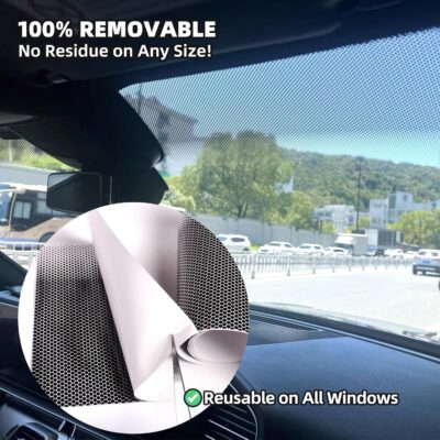 Car Windshield/Rear Window Sunshade Film - Static Cling & Reusable | Heat & UV Blocking | Gradient Black Design | 78.7" x 6" Universal | Tools Included (1 PCS) - Image 3