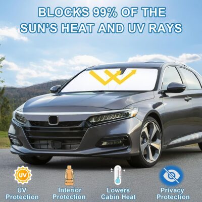 Premium Car Windshield Sun Shade for 2018-2022 Honda Accord Front Window Sun Visor Reflector 310T Thickened Blocks UV Rays Foldable Sunshade Car Interior Protection Accessories - Image 3