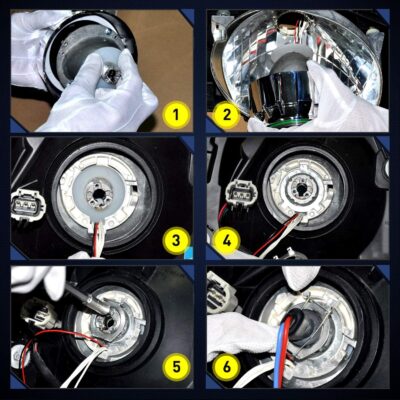 Nilight - 10041P 2.5" Mini Projector Lens for H1 Bulb Headlights Retrofit, Custom Headlamps Conversion:Chrome Shround,2 Years Warranty - Image 6