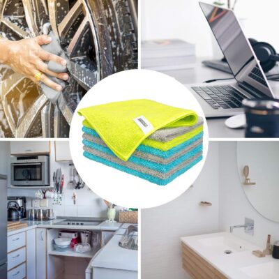 FIXSMITH Microfiber Cleaning Cloth - Pack of 8, Size: 12 x 16 in, Multi-Functional Cleaning Towels, Highly Absorbent Cleaning Rags, Lint-Free, Streak-Free Cleaning Cloths for Car Kitchen Home - Image 7