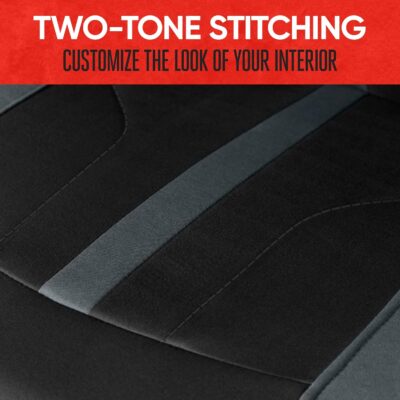 Motor Trend Gray Cloth Car Seat Covers for Front Seats – Premium Automotive Bucket Seat Covers, Made for Vehicles with Removable Headrests, Interior Covers for Car Truck Van SUV Seat Protector - Image 6