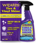 Wizards Tire and Wheel Vinyl Shine - Professional Detailing Spray - Dresses & Protects Tires, Trim, and Wheels - UV Protectant for Rubber, Vinyl, and Matte Surfaces - Automotive Care Spray - 22 oz