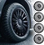 Alpena Austin Vehicle Wheel Covers, Premium European-Made Rim Covers with 3-Step Retention System, Durable Hub Caps Fits Most Steel Wheels, Set of 4, 15 Inch, Black - Image 2