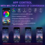 LivTee Smart LED Car Lights Interior with USB Port, LED Strip Fiber Optic Ambient Lighting Car, Wireless App Control, Sync to Music, Car Decorations Interior Accessories Gifts for Women Men, 6 in 1 - Image 3