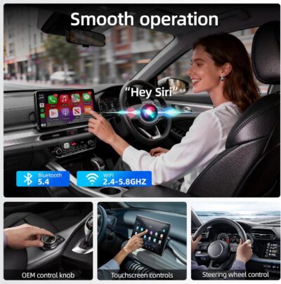 Wireless Apple CarPlay Adapter, 5.8G Quad-Core Chip No Latency, Aerospace Silicone Cooling, Zn-Alloy & Diamond Panel, Plug & Play Wired to Wireless CarPlay Adapter - Image 3