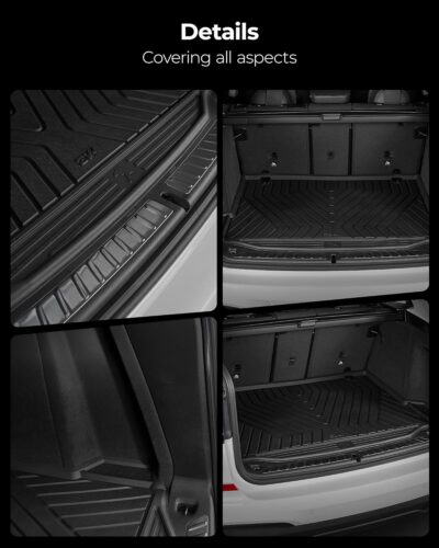 3W Floor Mats & Cargo Liner Custom Fit for BMW X5 2019-2024 2025 2026 40i/45e/50e/50i/M/M50i/M60i TPE All-Weather Full Set Heavy Duty Floor Liner and Trunk Mat Accessories (Only for 5 Passenger) - Image 9