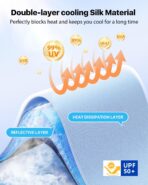 [Upgraded] Nmoiss Windshield Sun Shade Umbrella - [Vinyl Coating Heat Shield] Protect Car from Sun Rays & Heat Damage Keep Cool and Protect Interior, Spring Structure Edge Medium 56" L x 31" W - Image 3