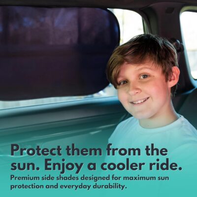 Car Window Shades - Certified 99.79% UVA & 99.95% UVB sun protection. Award winning car sun shade for side windows. 4 Pack (2 Transparency options) 20" x 12" -Window Shade for car baby by Kinder Fluff - Image 8