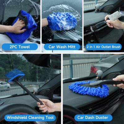 36Pcs Car Detailing Kit, Car Detailing Brush Set, Car Cleaning Kit, Auto Detailing Tools for Interior Exterior Wheels, Professional Car Wash Accessories with Windshield Cleaning Tool and Storage Box - Image 7