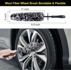 Large Tire Shine Applicator & Bendable Wheel Brush Set for Detailing Cleaning and Tire Shine,Automotive Tire Dressing Applicator Brush with Storage Stand for Tire Detailing & Car Wash Kit,Black-4pcs - Image 5