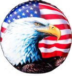 Spare Tire Cover, Wheel Cover with American Flag Eagle Waterproof Dust-Proof for Jeep, Trailer, RV, SUV and Camper Van (14 Inch)