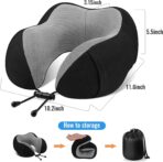 CloudBliss Travel Pillow Premium Memory Foam, Comfortable & Supportive Neck Pillow, Sleeping Neck Pillows for Travel, Airplane Pillow for Sleeping Airplane, Car, Office and Home（Black） - Image 3