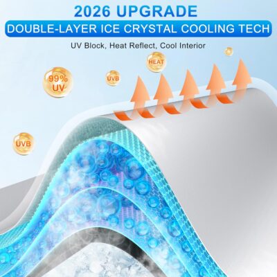 INSAUTO Custom Fit Windshield Sun Shade Accessories for Honda Fit 2007-2020, Foldable Front Window Sunshade, UV & Heat Reflector, Keeps Interior Cool, Includes Storage Bag - Image 2