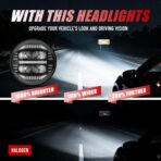 New 1000% Bright Anti-glare 7 Inch Led Headlights Round Compatible with Jeep Wrangler JK JKU TJ LJ Chevy Ford GMC Dodge Mazda Nissan Mack VW etc DOT Approved H6024 Hi/Low Sealed Beam - Plug and Play - Image 3