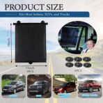 2 Pack Car Window Sun Shade for Side Windows – Retractable Roller Sunshade for Baby, Kids, Pets – UV Protection, Heat & Glare Blocker for Cars, SUVs, Trucks (15"×18") - Image 2
