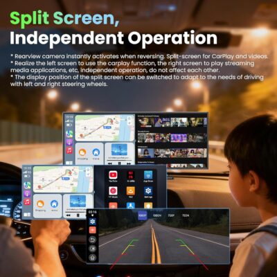 Largest 11.5 inch Wireless CarPlay Screen for Car,Built-in N-etflix/YouTube/TikTok and other apps,A-pple CarPlay & Android Auto screen with1080P Backup Camera/Navigation/Voice Control,for All Vehicles - Image 4