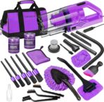 Viewsun 17PCS Car Cleaning Kit, Purple Car Interior Detailing Kit with High Power Handheld Vacuum, Detailing Brush Set, Windshield Cleaner, Cleaning Gel, Complete Auto Accessories for Women Gift