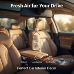 Essential Oil Car Air Freshener 2-Pack, Hanging Auto Diffuser for Rearview Mirror, Long Lasting Aesthetic Interior Decor Accessories (Teak Wood+Black Ice) - Image 3