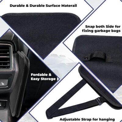Car Trash Can, Foldable Trash Can Collapsible Hanging Trash Bag for Car Seat, 2 Gallons Leakproof Garbage Bags, Cars Must Haves Interior Accessories Essentials - Image 7