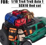 Crawler Car Decoration for 1/10 Trx4 Trx6 Axia 1 SCX10 Red cat,Mini Luggage Net/Simulation Package,Luggage,Wood Box,Shovel,Fuel Tanks,Recovery Board, Toolbox,Antennas,Fire Extinguisher,Blue - Image 2