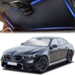 Car Shade Front Windshield, Small (59" x 29") - 240T Reflective Polyester Sunshade Blocks 99% UV Rays and Heat, Foldable with Storage Bag Fits Coupe, Hatchback, Small Sedan, Sports Model Cars