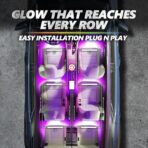 OPT7 Aura Pro 6PC Double LED Interior Strip Lights with APP & Remote Control, Multicolor Mode, Sound Active Inside Ambient Lighting Kit, Truck SUV RV Footwell Floor Decor, 12V Car Charger - Image 3