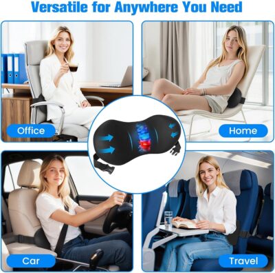 Lumbar Support Pillow for Office Chair - Memory Foam Lumbar Pillow with Detachable Strap & Breathable Cover, Ergonomic Back Support for Office Chair, Car Seat Cushion, Bed Rest (Black) - Image 7