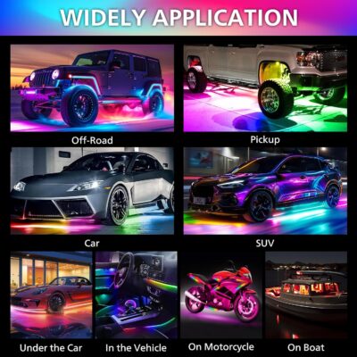 Underglow LED Lights for Cars 180 LEDs RGBI Neon Accent Strip Lights with 16 Million Colors DIY & Music Mode Underbody Exterior Lights Kit for RV SUV Truck Boat 12V - Image 6