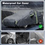 Hatchback Car Cover for Nissan Leaf 2011-2025, All Weather Full Exterior Cover with Zipper Door & Windproof Bands, Waterproof, Sunproof, UV Protection, Scratch Resistant - Image 4