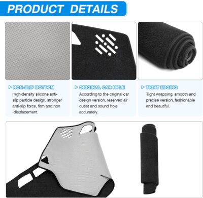 Sonata Dash Cover - Dashboard Cover for Hyundai Sonata 2011 2012 2013 2014 Accessories Suede Dash Mat for Sonata Anti-Glare and Sun Protection Back - Image 3